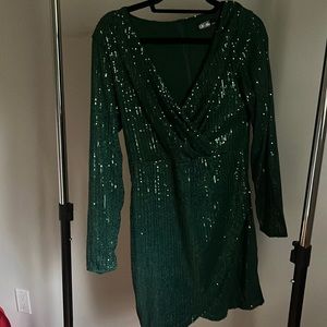 Green sparkly dress